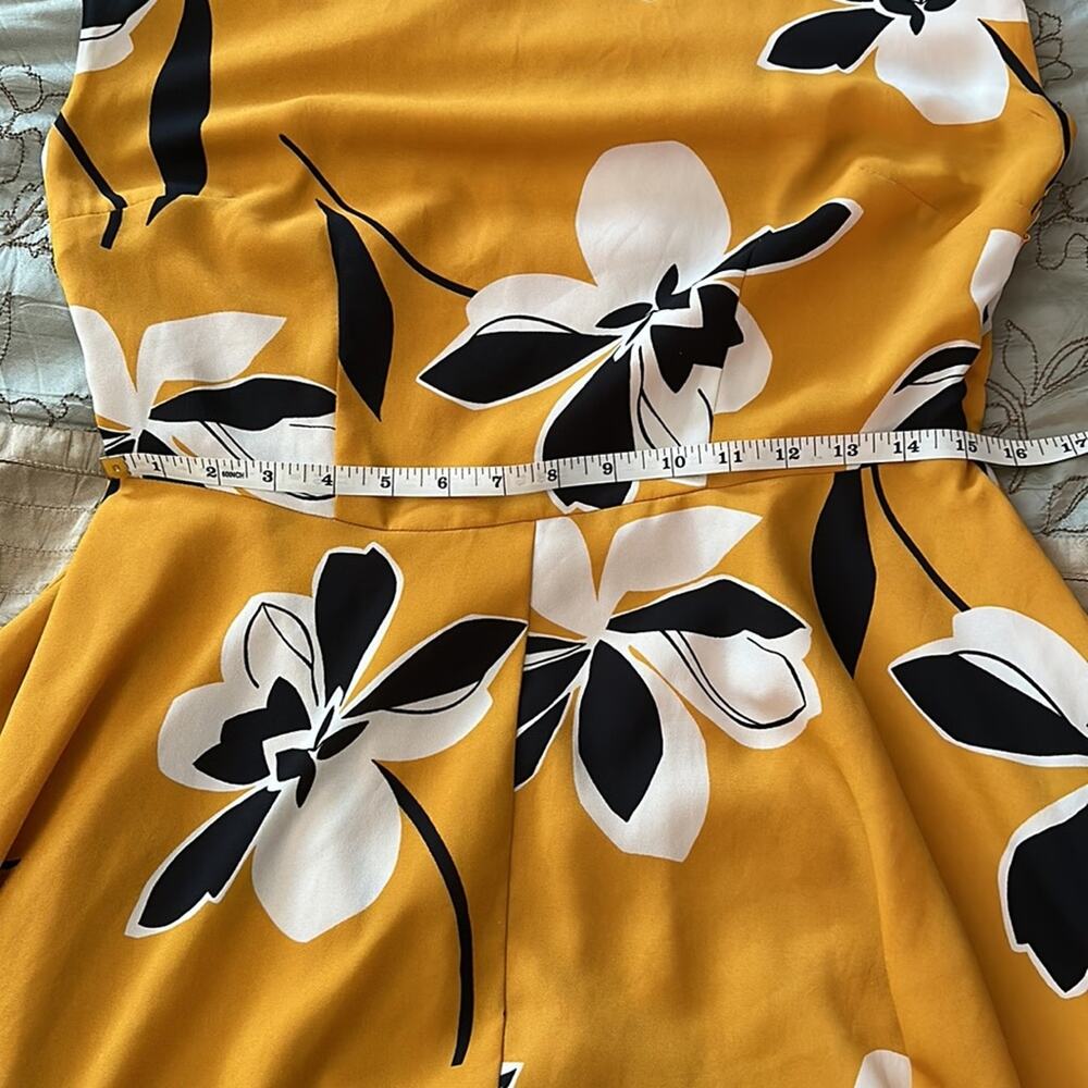 Who What Wear | Yellow Floral Midi Dress Size M - Picture 14 of 15